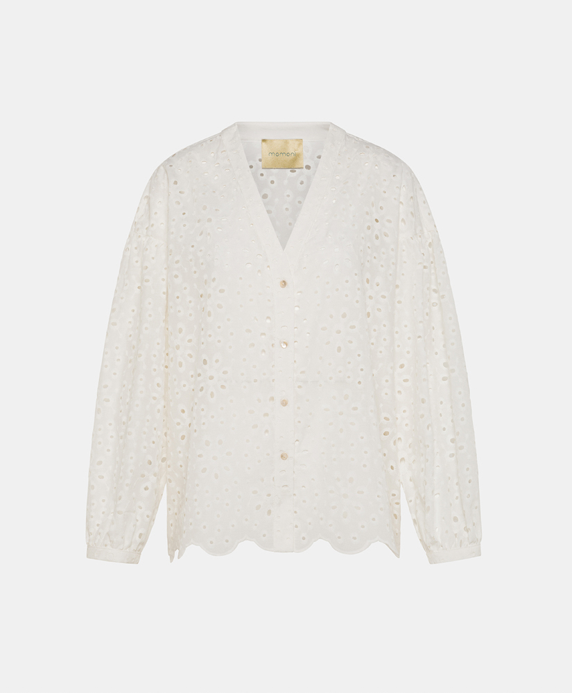RAYMI SHIRT IN BRODERIE ANGLAISE - CREAM - Clothing - Momonì