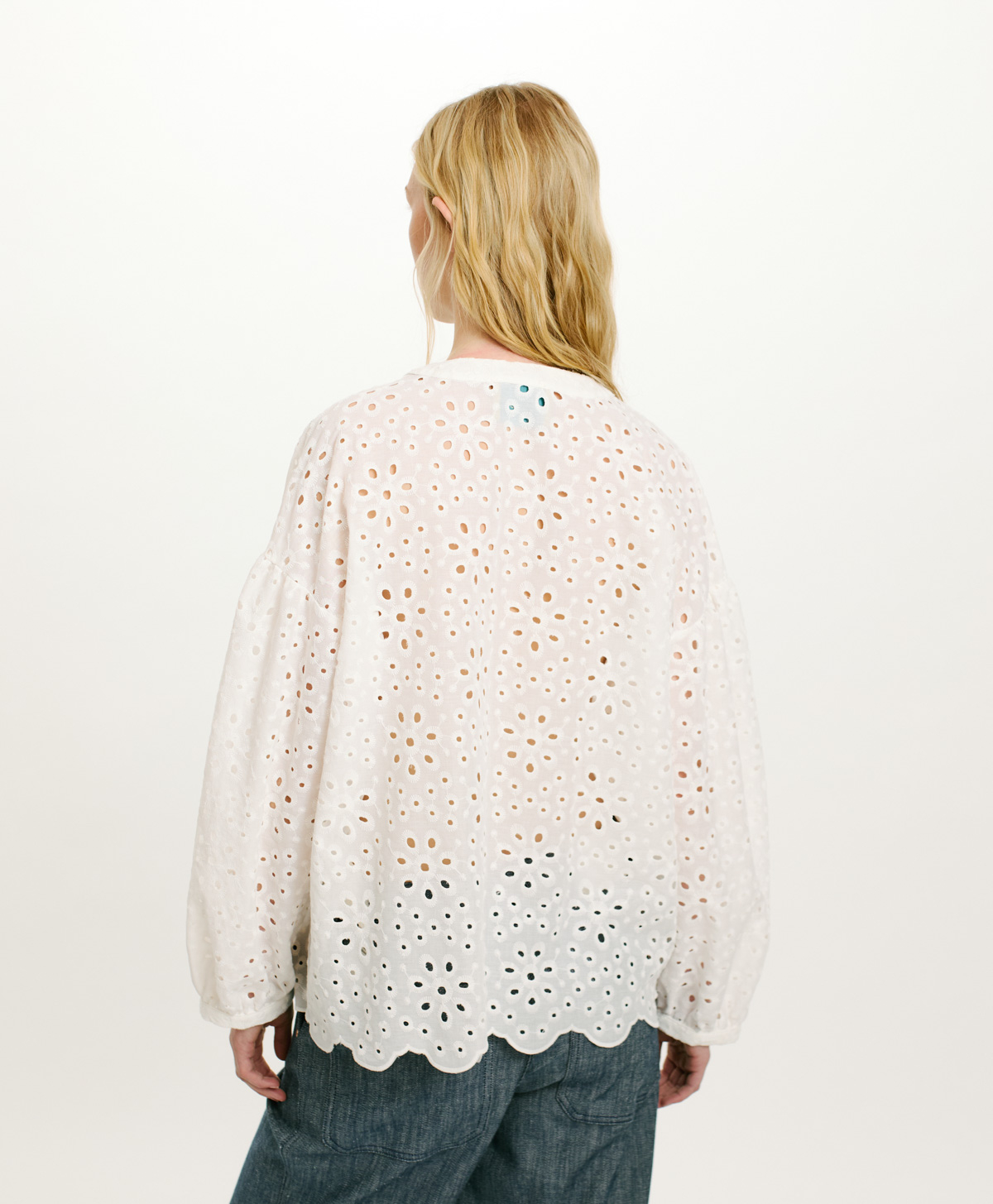 RAYMI SHIRT IN BRODERIE ANGLAISE - CREAM - Momonì