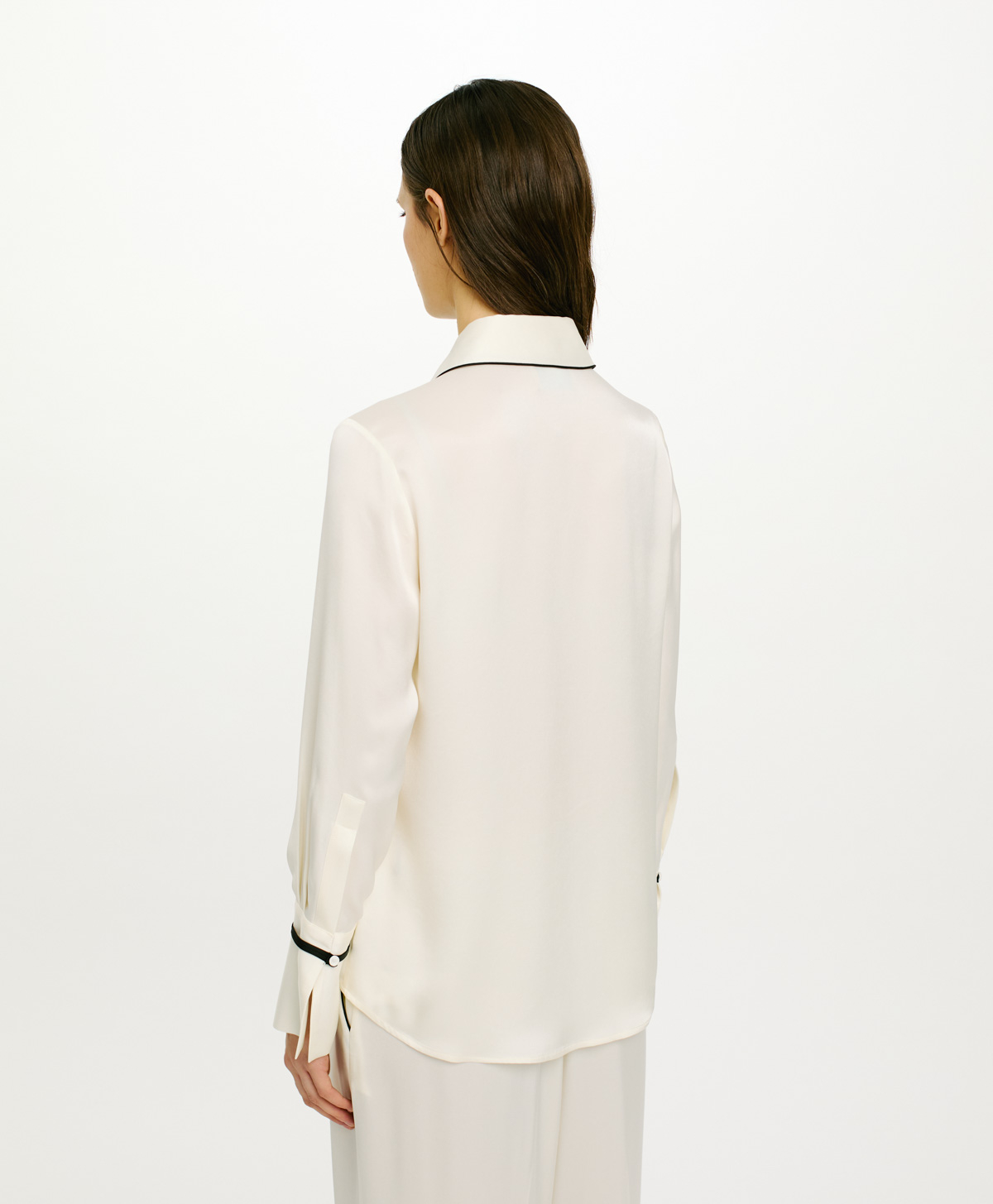 CHEMISIER CARDIFF EN DOUBLE SATIN - SABLE BLANC - Momonì