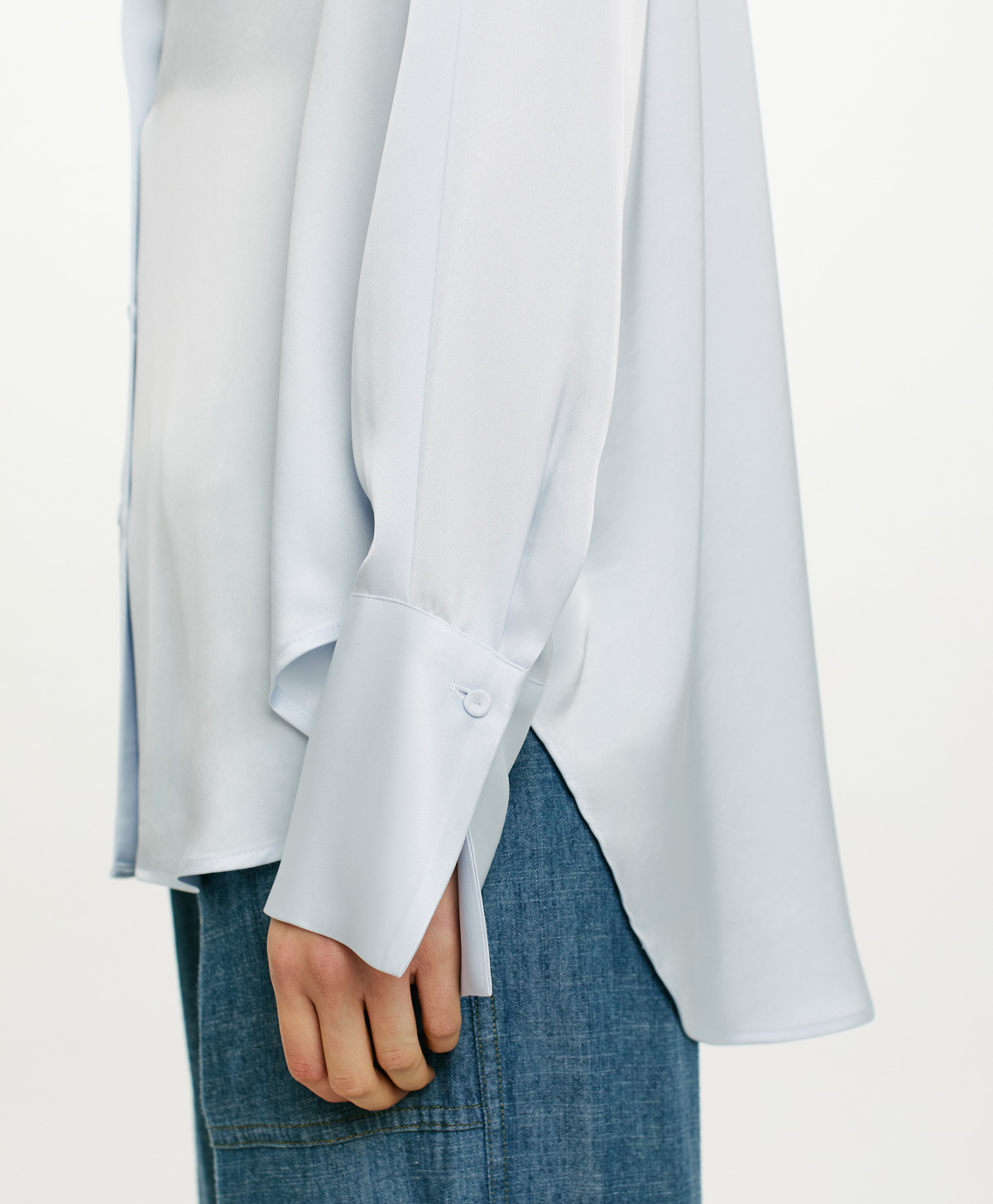 TOLOSA SHIRT IN DOUBLE SATIN - ICELAND - Momonì