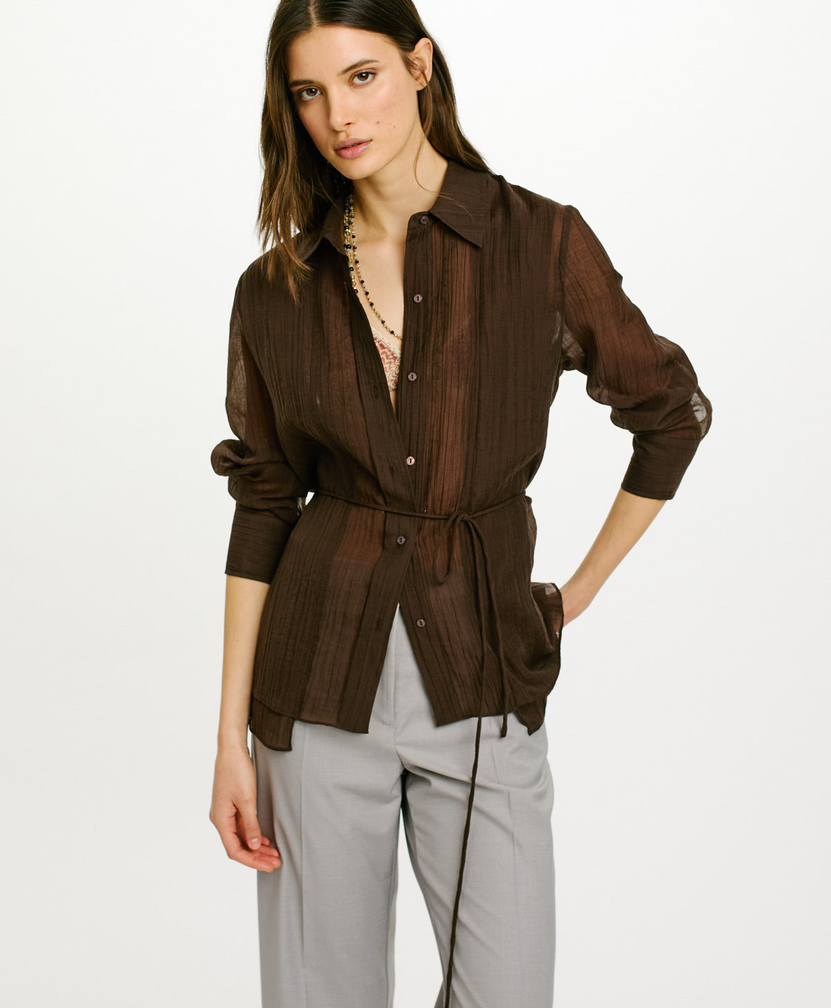 CAMICIA VALENCIA IN LYOCELL - FONDENTE - Momonì