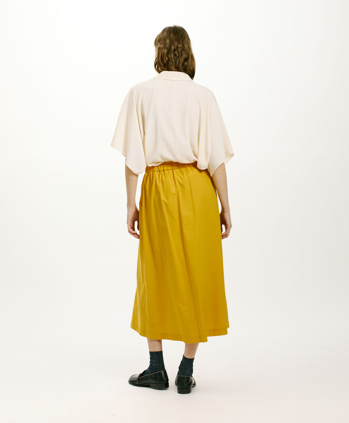 LANTANA SKIRT IN NON-STRETCH POPLIN - YELLOW - Momonì