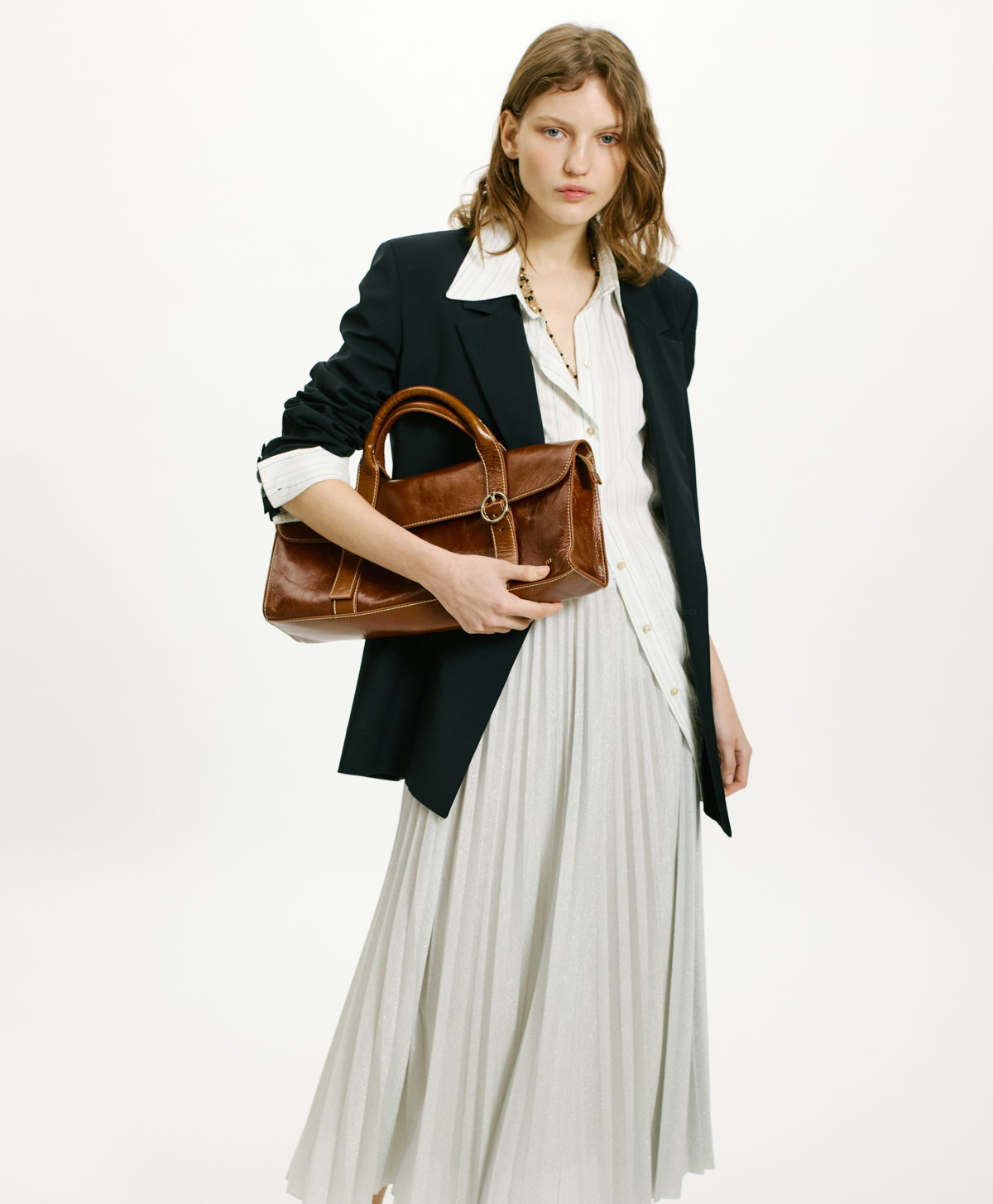 EMI SKIRT IN SOLID COLOUR LUREX JERSEY - PLATINUM - Momonì
