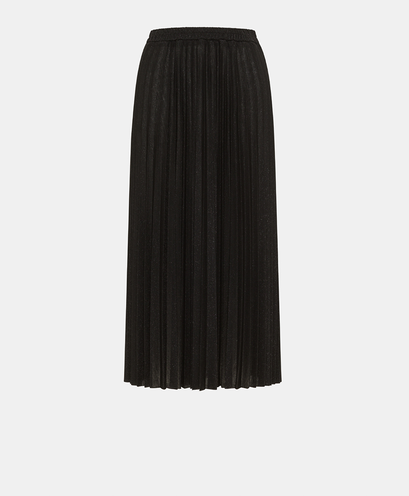 EMI SKIRT IN SOLID COLOUR LUREX JERSEY - BLACK - Clothing - Momonì