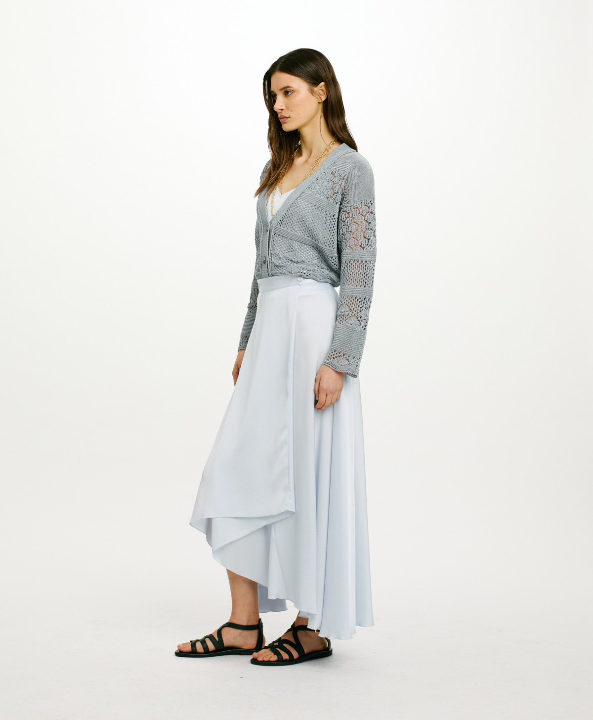 SIVIGLIA SKIRT IN DOUBLE SATIN - ICELAND - Momonì