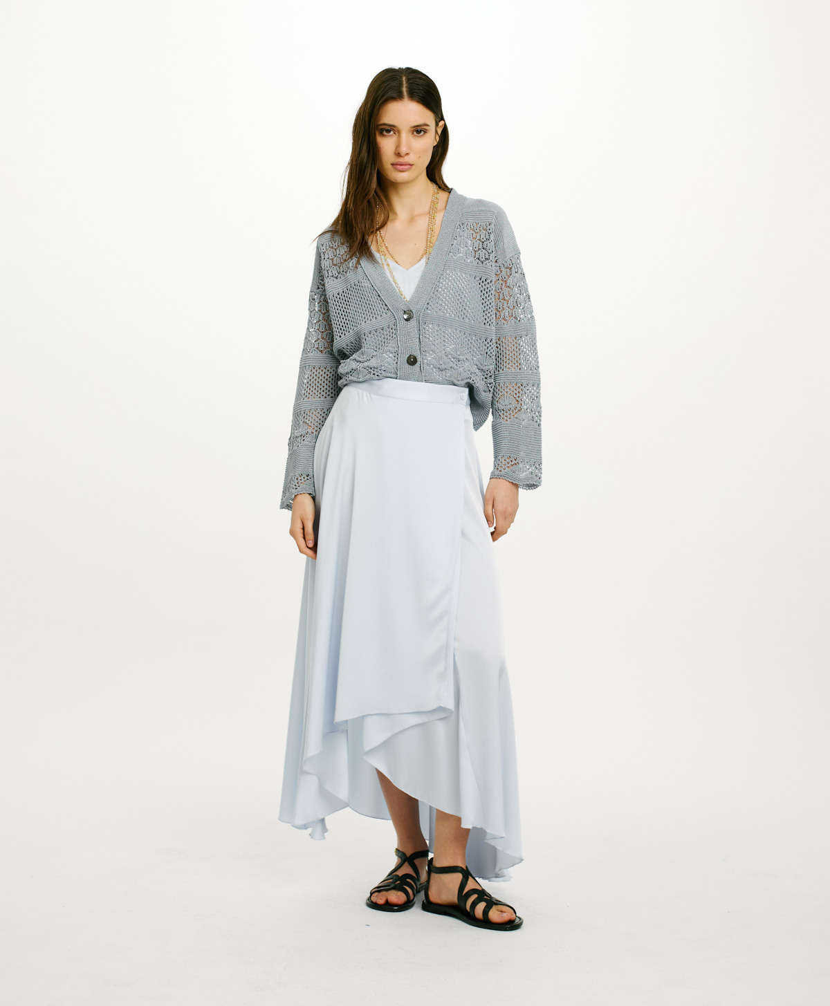 SIVIGLIA SKIRT IN DOUBLE SATIN - ICELAND - Momonì