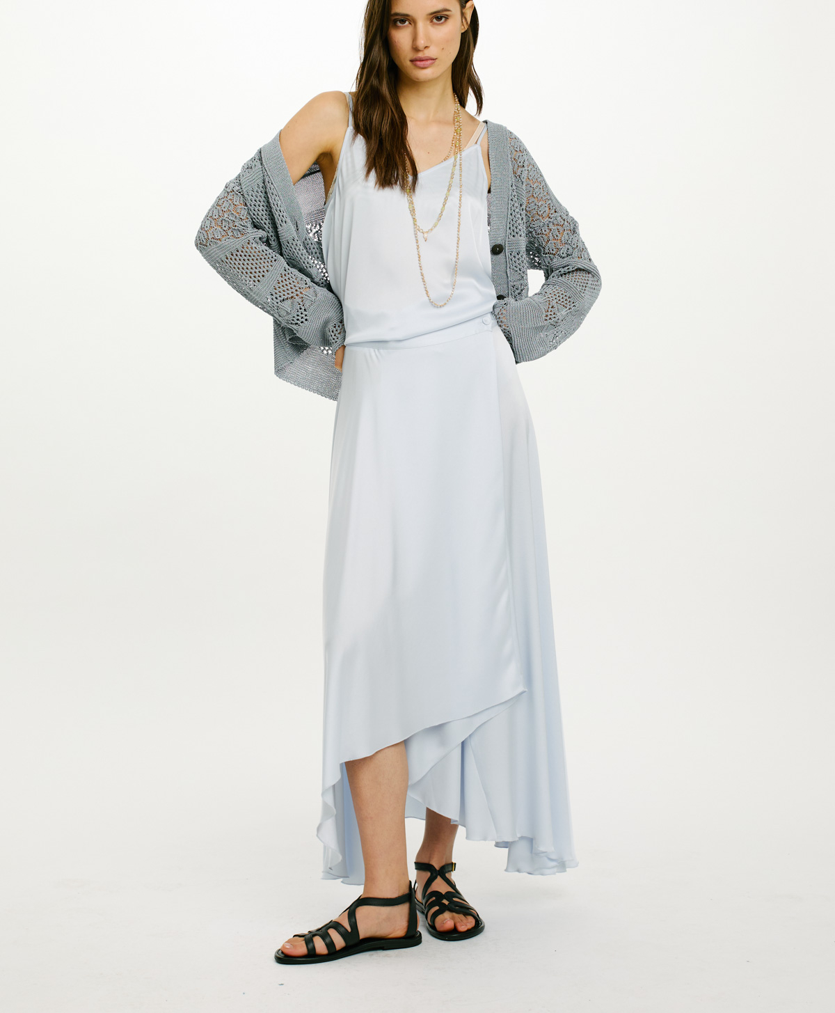 SIVIGLIA SKIRT IN DOUBLE SATIN - ICELAND - Momonì