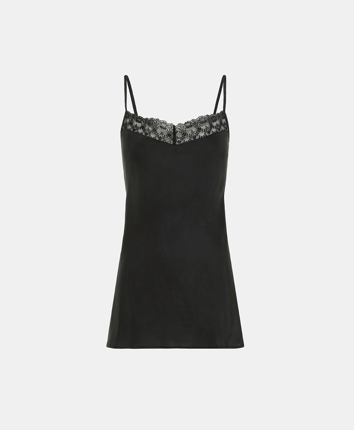 PAINE TOP IN HABUTAI WITH VALENCIENNES - BLACK - Clothing - Momonì