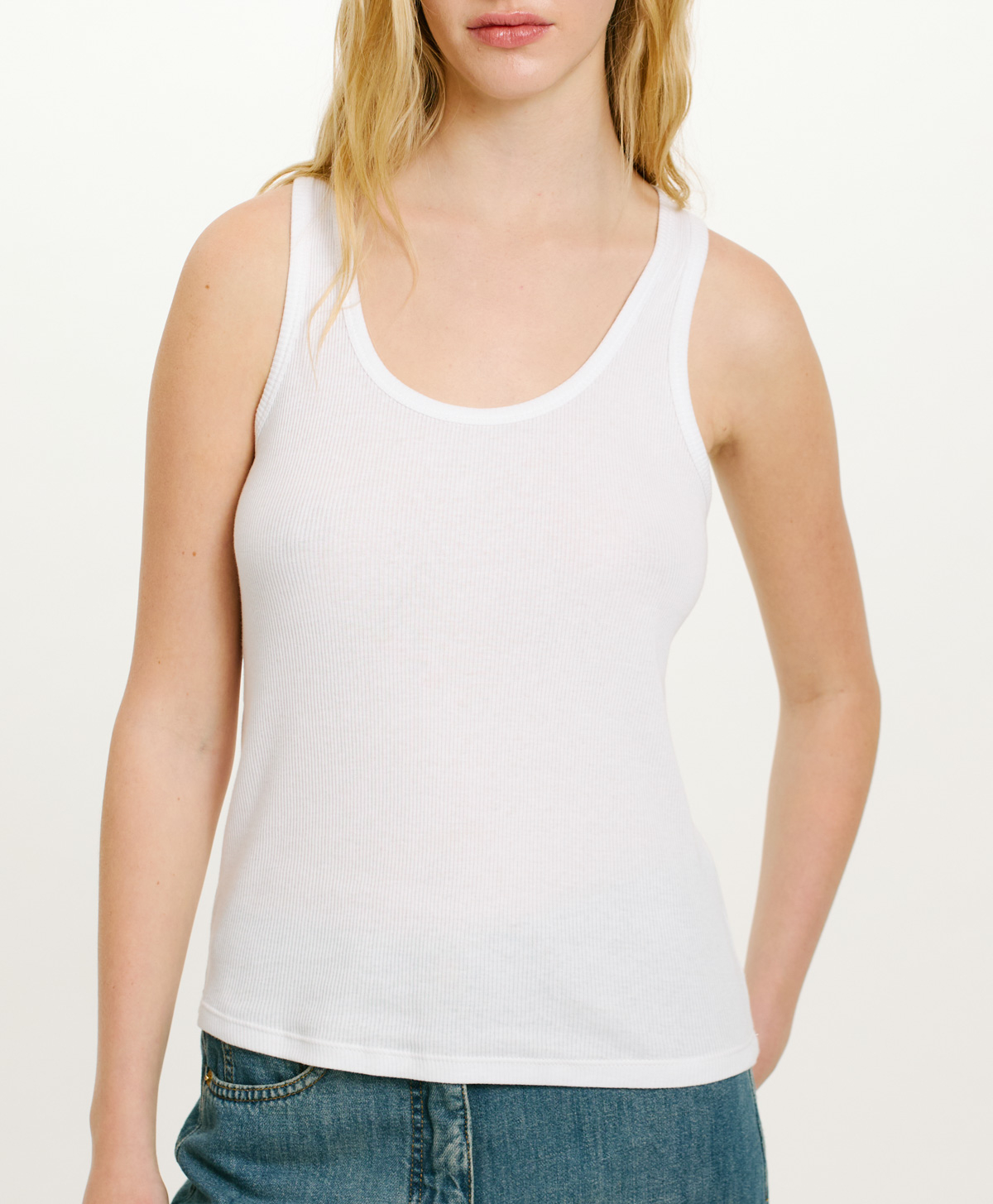 JUNEAU TOP EN JERSEY DE COTON - BLANC - Momonì