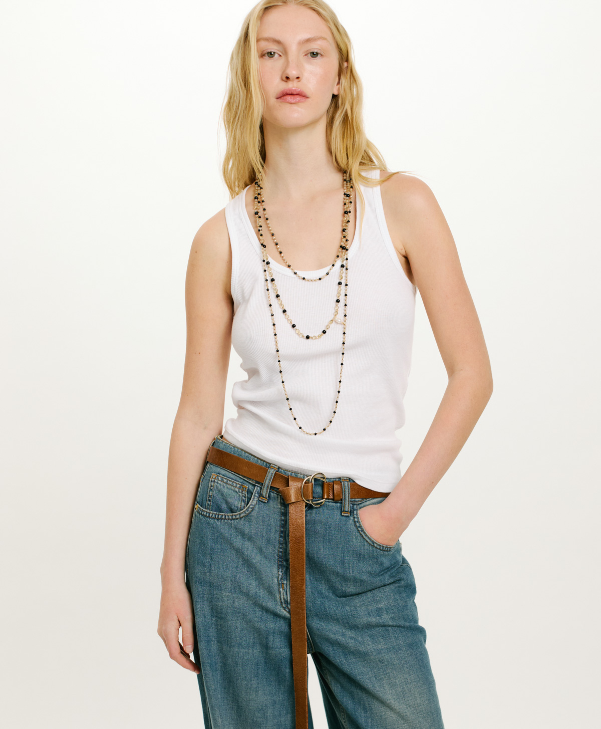 JUNEAU TOP EN JERSEY DE COTON - BLANC - Momonì