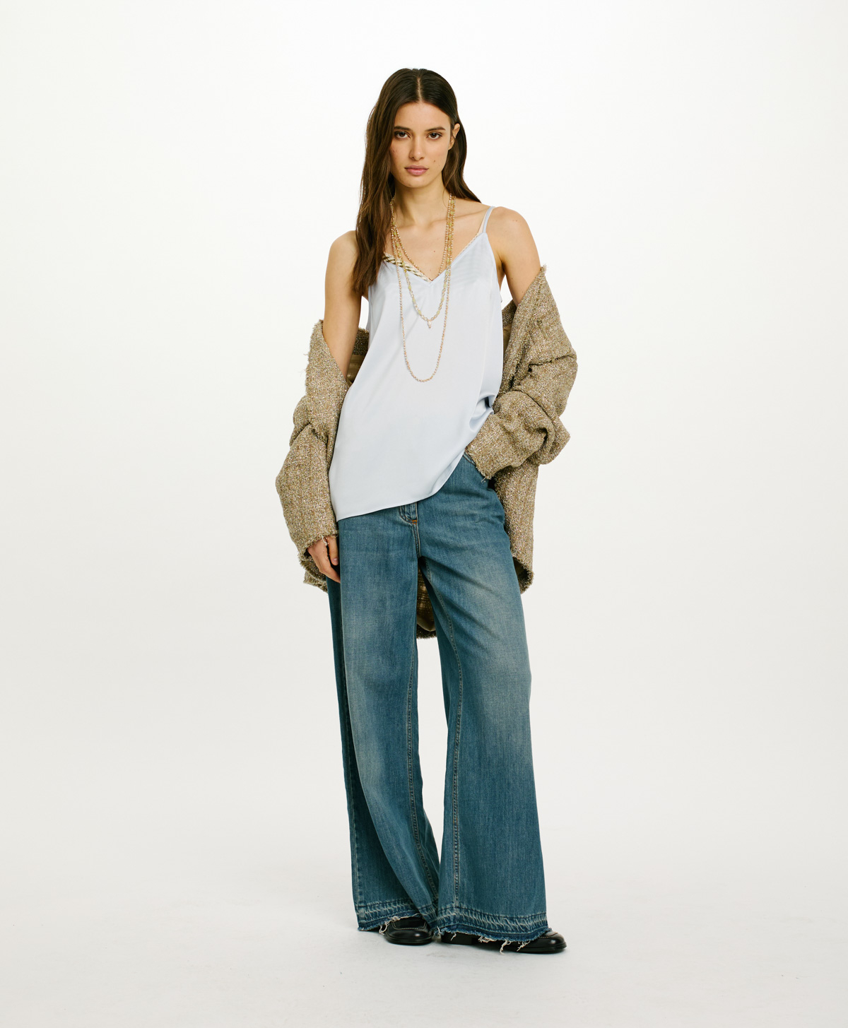 SOFIA TOP IN DOUBLE SATIN - ICELAND - Clothing - Momonì
