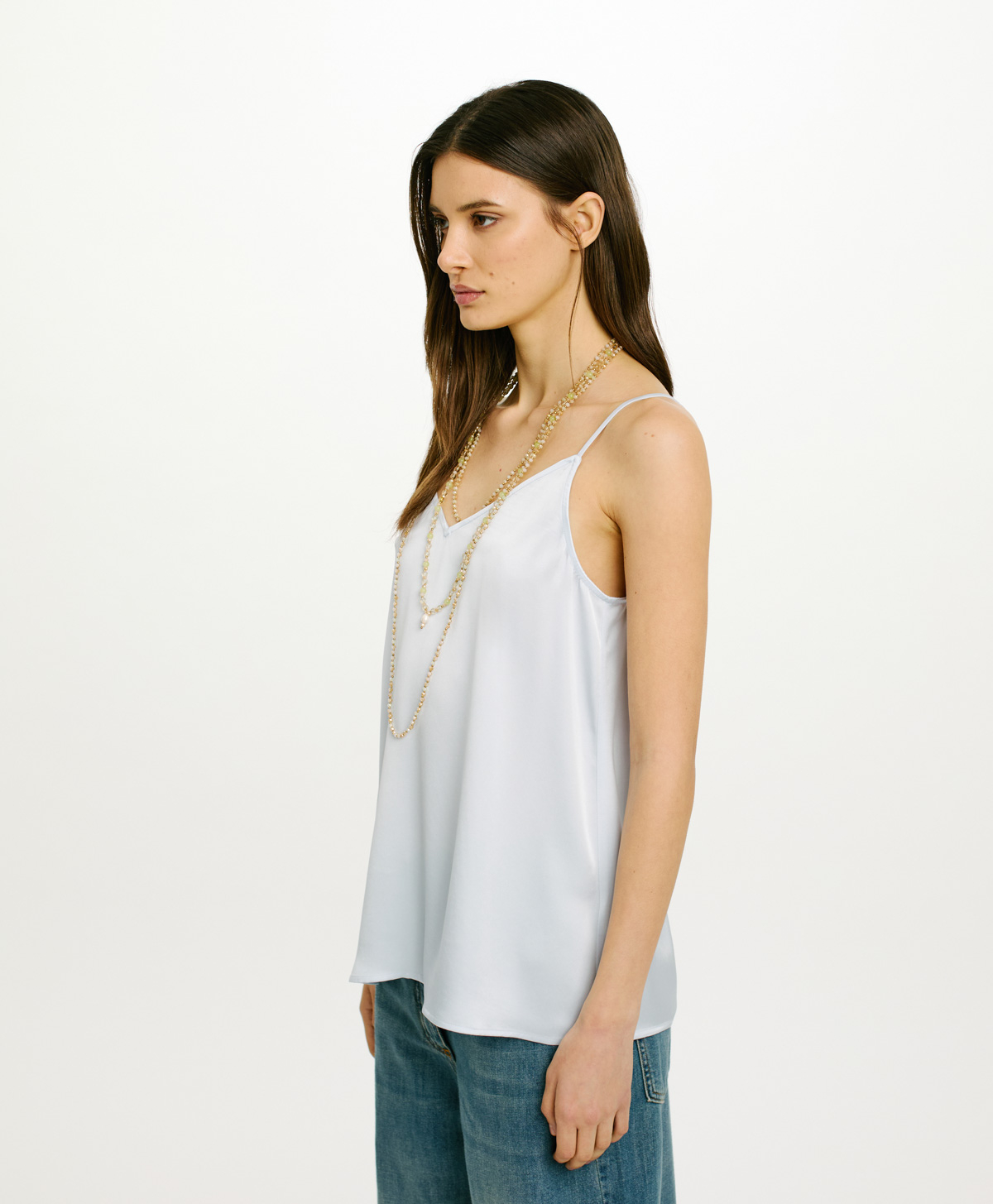 SOFIA TOP IN DOUBLE SATIN - ICELAND - Momonì