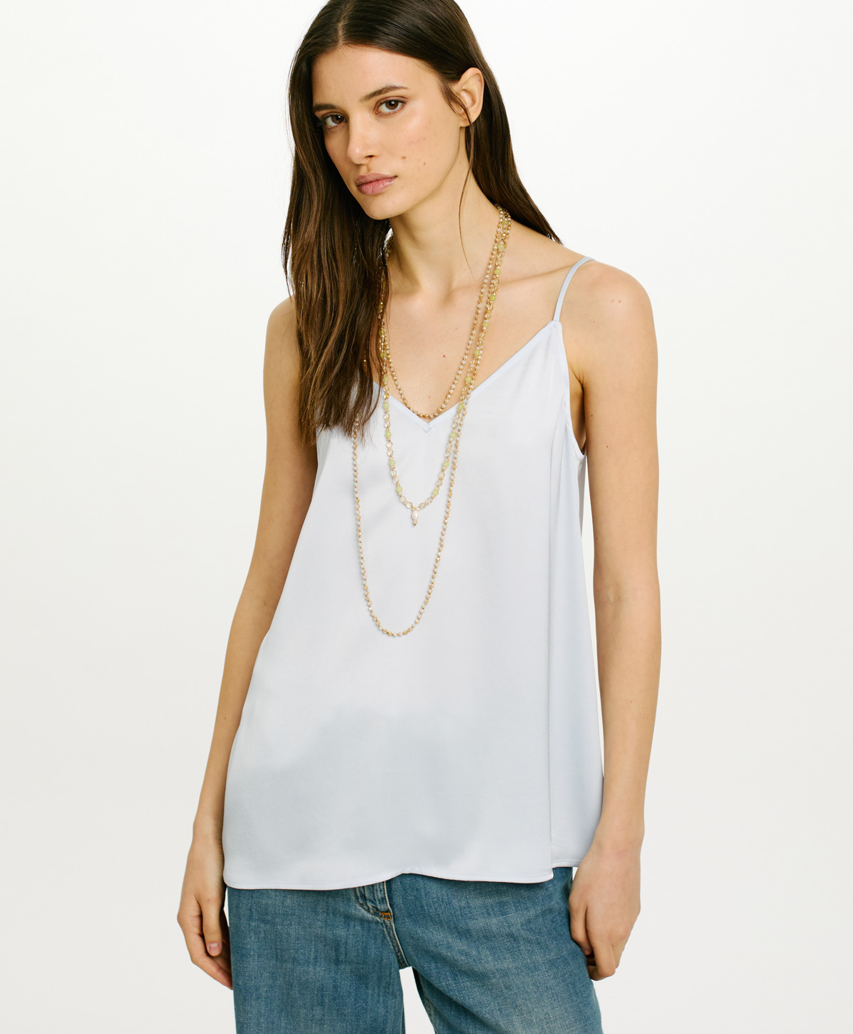 SOFIA TOP IN DOUBLE SATIN - ICELAND - Momonì