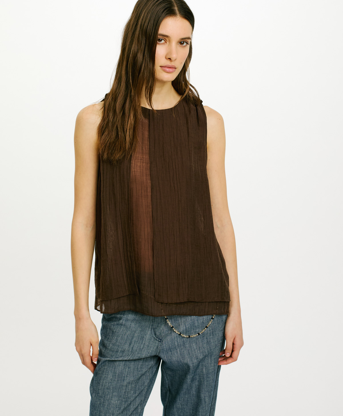 GRANADA TOP IN CRINKLE LYOCELL - MELTING - Momonì
