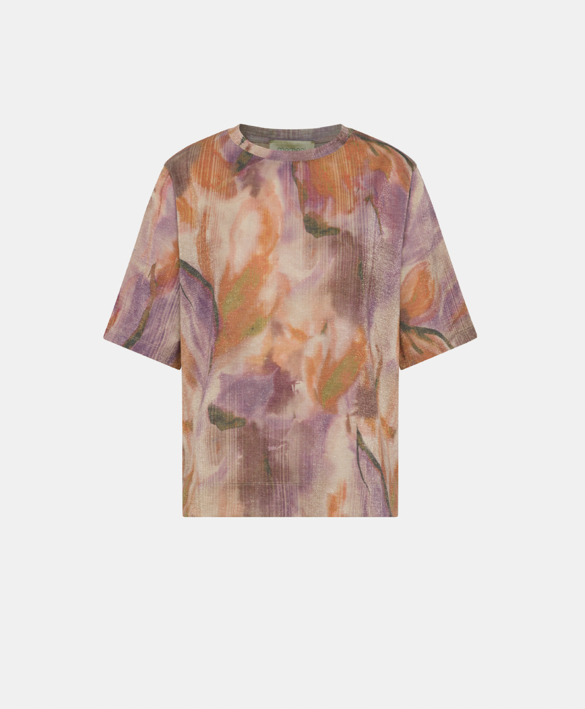 IORA T-SHIRT IN PRINTED LUREX JERSEY - MULTICOLOR - Clothing - Momonì