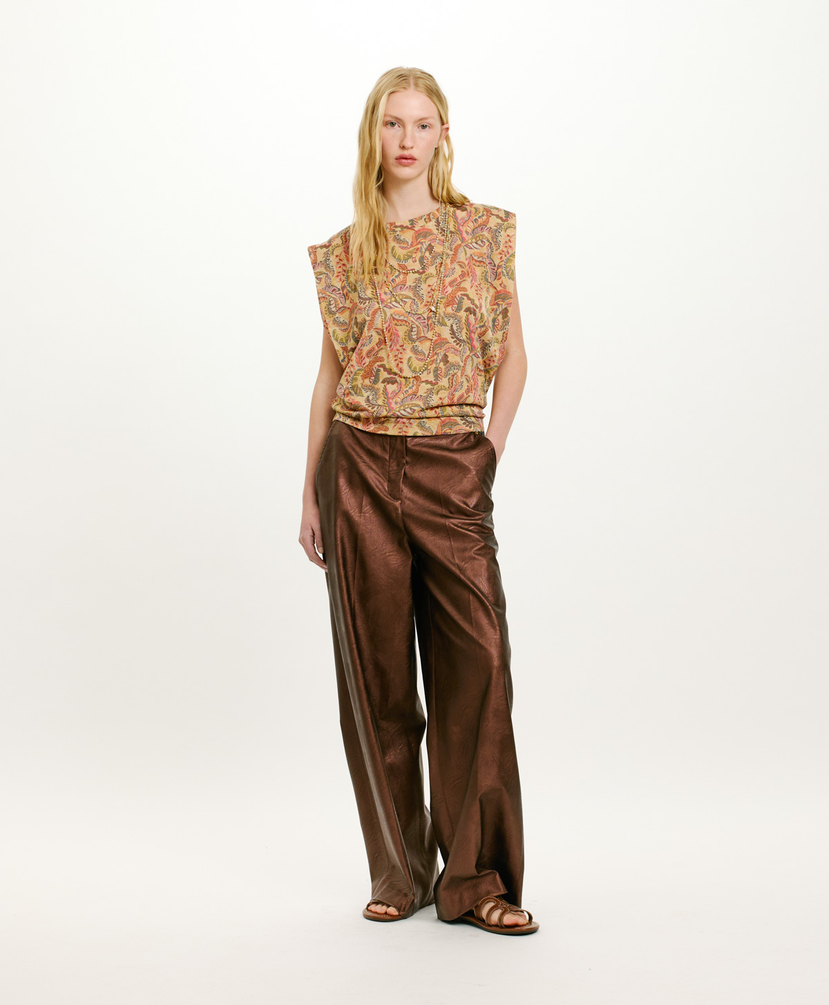 ENNA T-SHIRT IN PRINTED LUREX JERSEY - MULTICOLOR MAGENTA - Clothing - Momonì