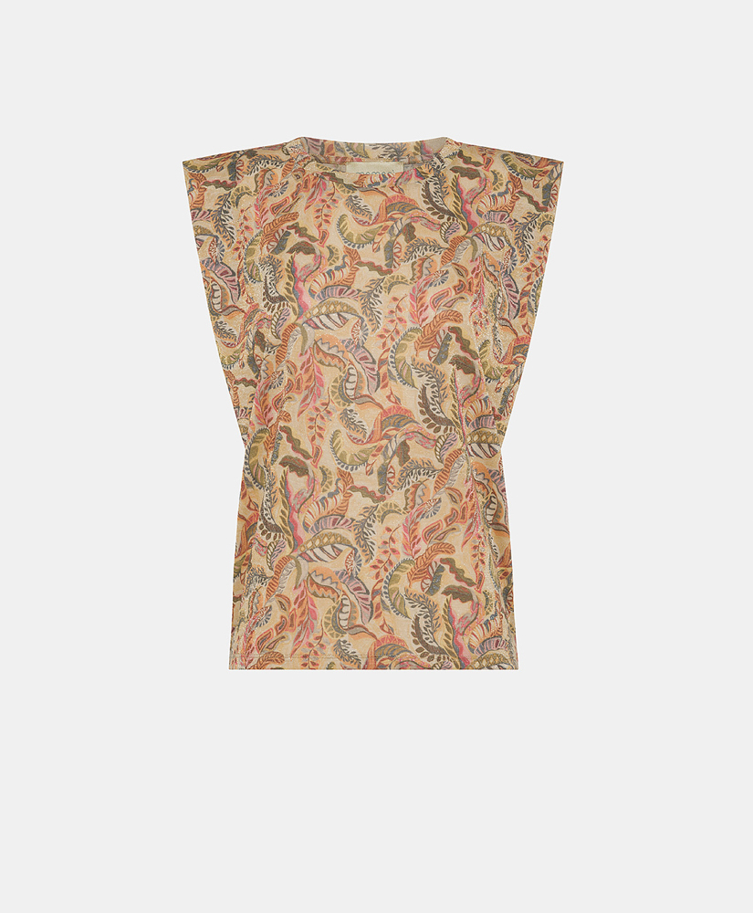 ENNA T-SHIRT IN PRINTED LUREX JERSEY - MULTICOLOR MAGENTA - Clothing - Momonì