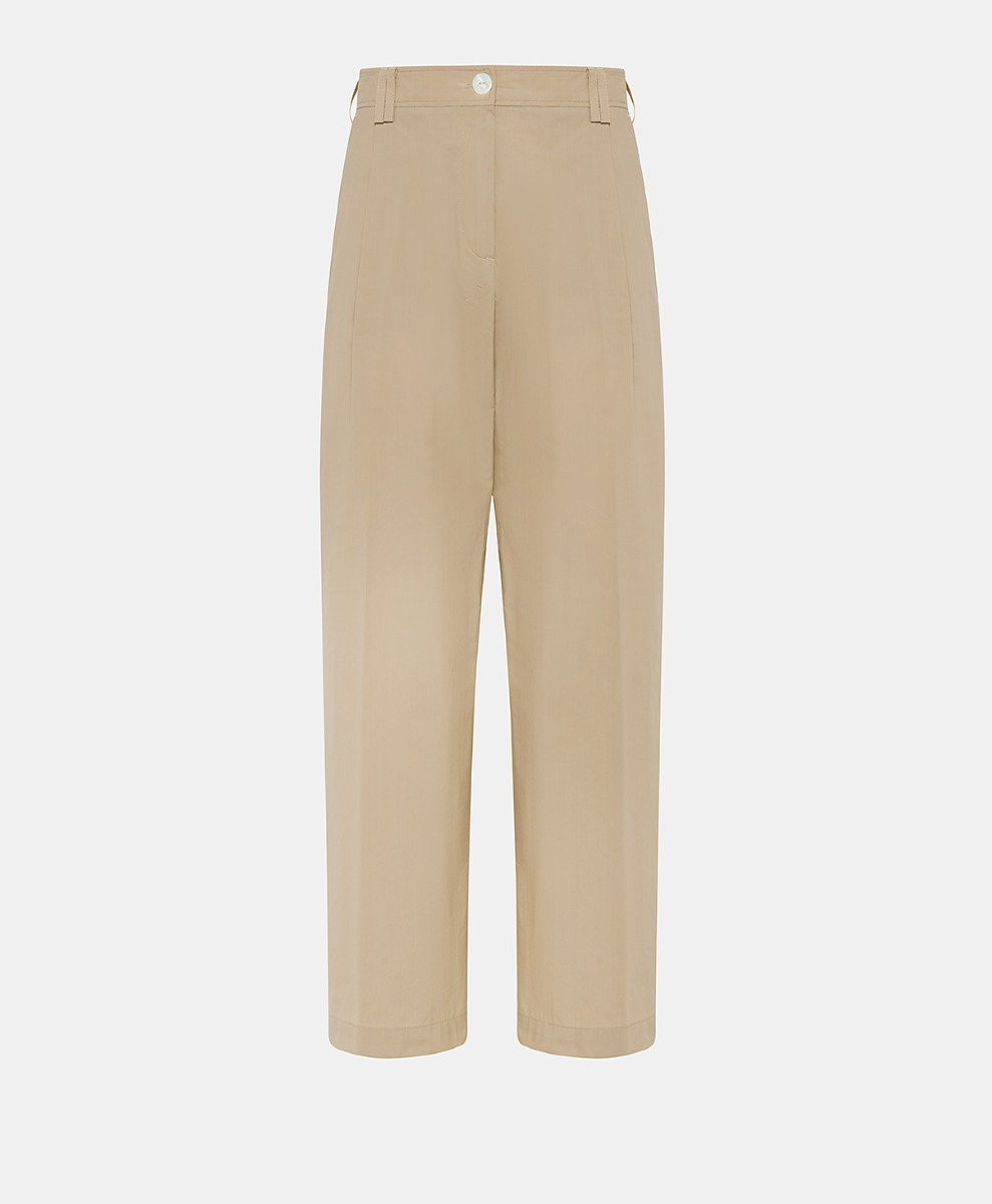 PANTALONI FELIPE IN POPELINE FERMO - SABBIA - Momonì