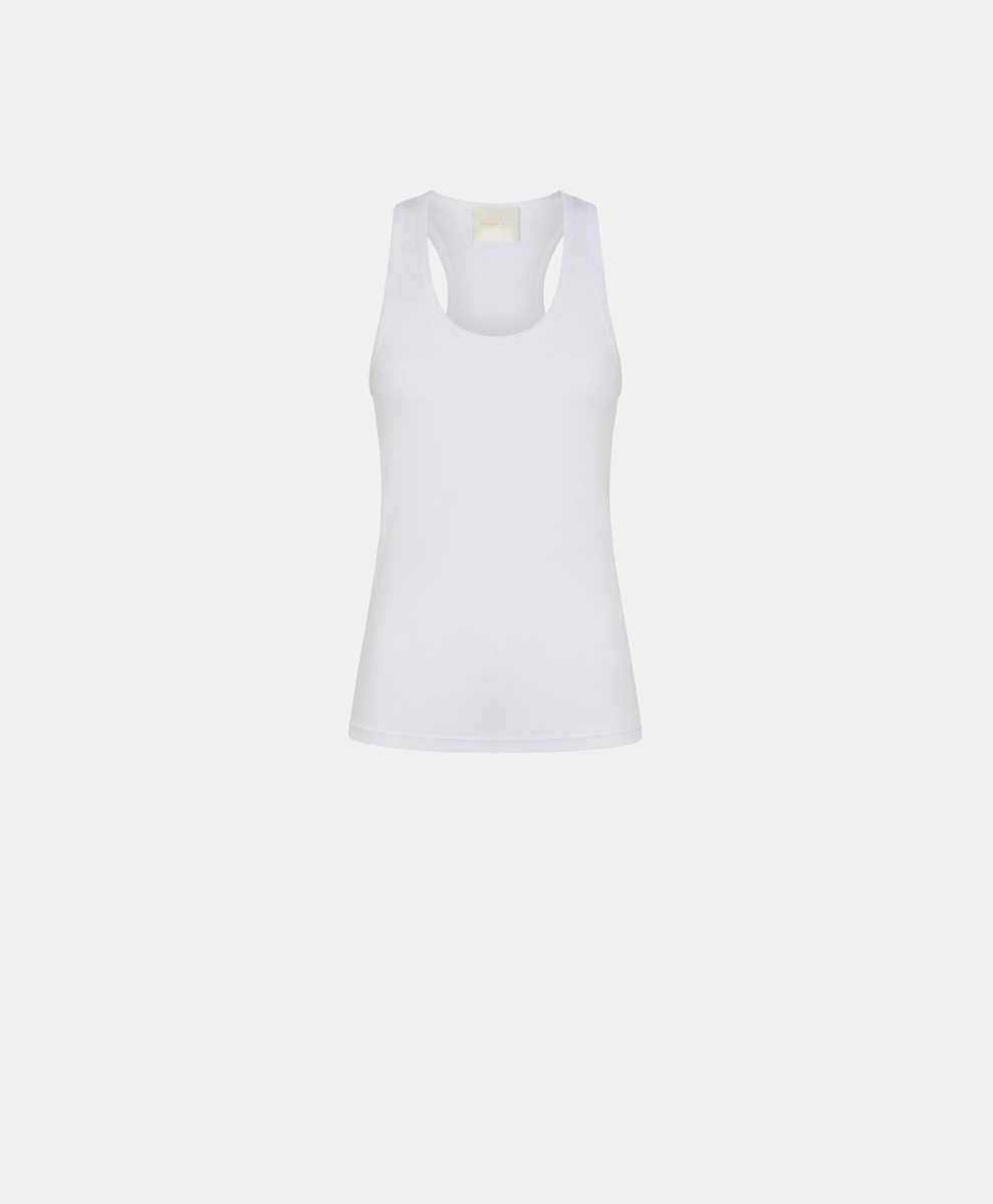JUNEAU COTTON JERSEY TOP - WHITE - Clothing - Momonì