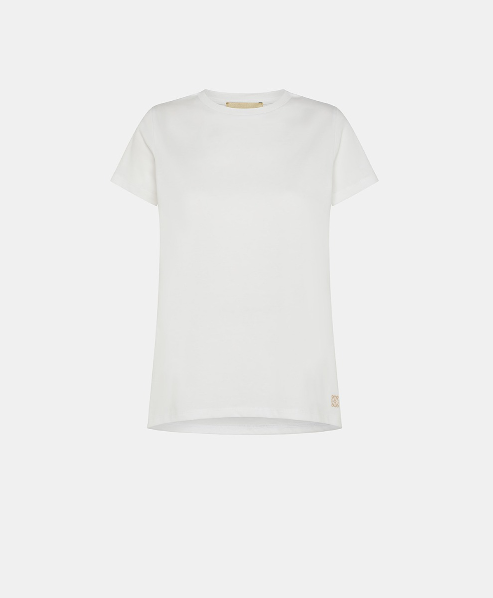 VIVA T-SHIRT IN 100% COTTON - WHITE - Momonì