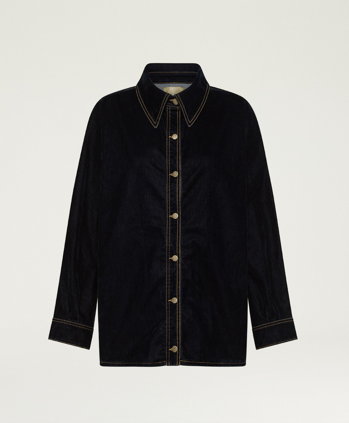 MANCHESTER COAT IN STRETCH FLOCKED DENIM - BLUE - Clothing - Momonì