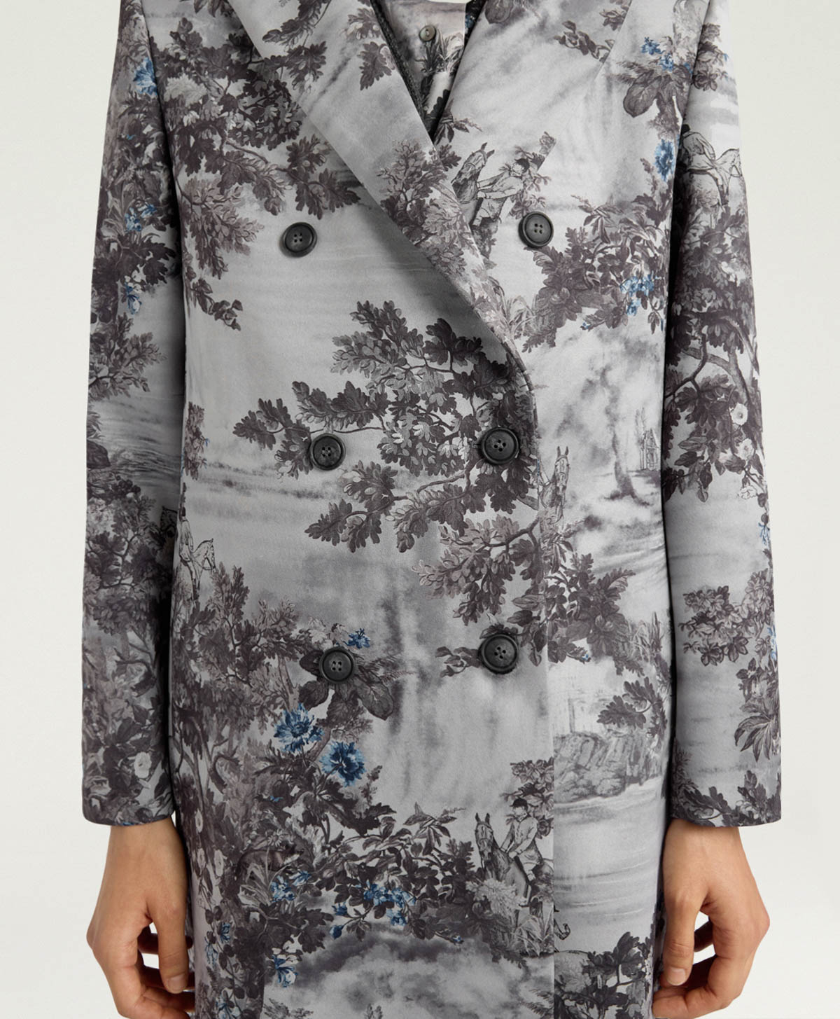 LEMONADE COAT IN PRINTED BONDED MELTON - SILVER MULTICOLOR - Momonì