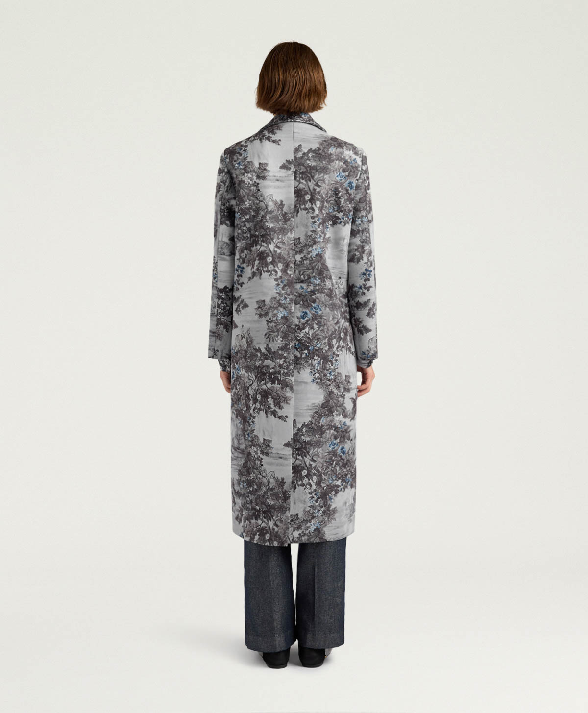 LEMONADE COAT IN PRINTED BONDED MELTON - SILVER MULTICOLOR - Momonì