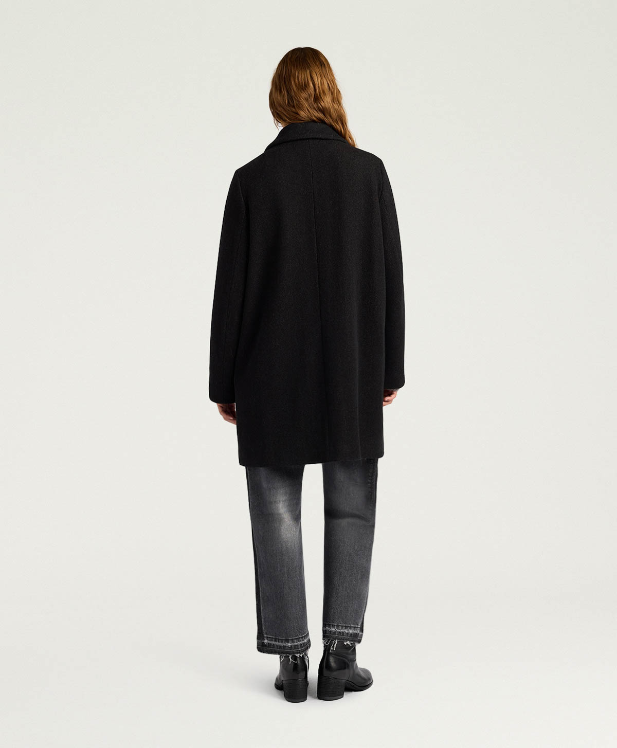 CAPPOTTO CARLO IN PANNO CHEVRON - NERO/CACAO - Momonì