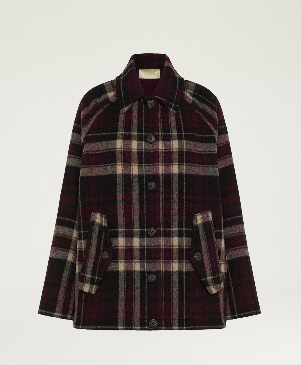 ABRIGO BRIGHTON DE PAÑO DOBLE - MULTICOLOR VINO TINTO - Momonì