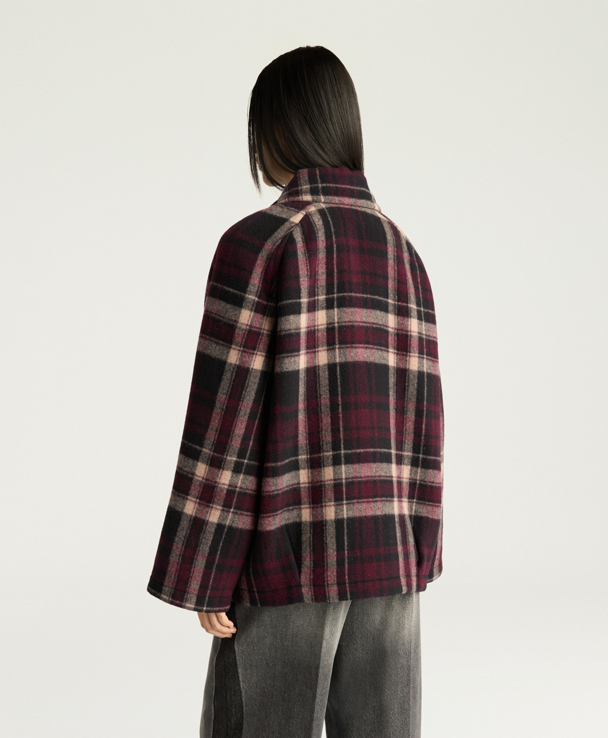 ABRIGO BRIGHTON DE PAÑO DOBLE - MULTICOLOR VINO TINTO - Momonì