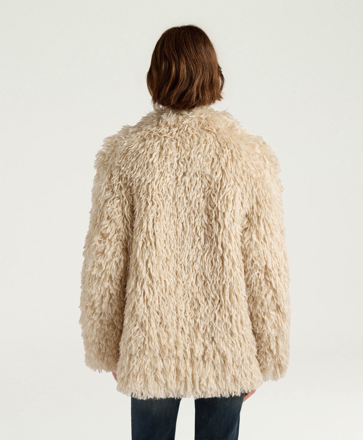 MANTEAU CHLOE EN FAUSSE FOURRURE - CRÈME - Momonì