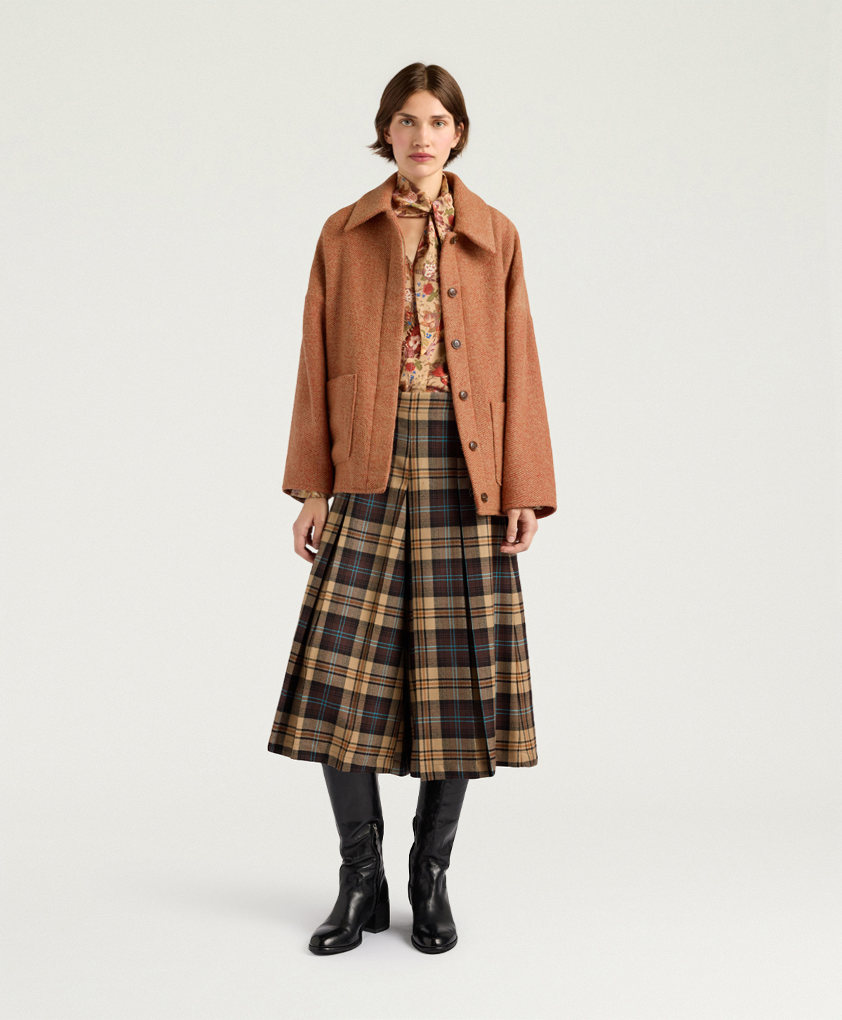 UMI COAT IN BOUCLE WOOL - CAMEL/ORANGE - Clothing - Momonì