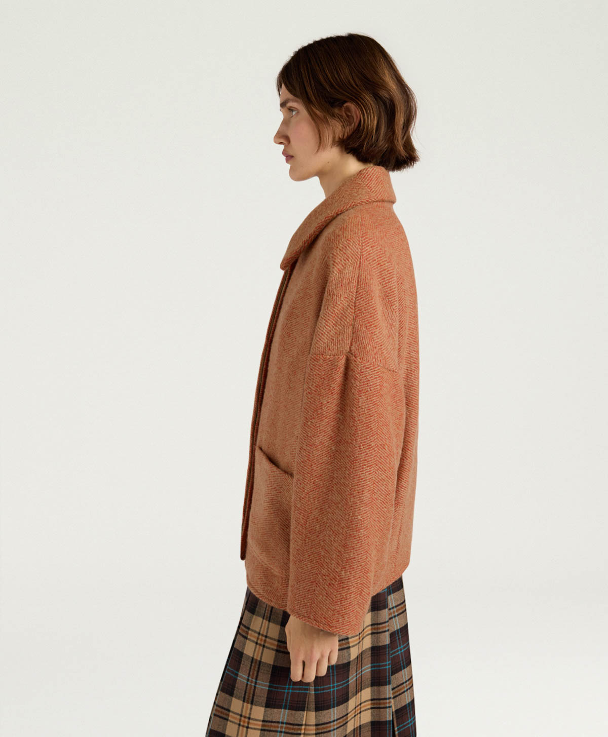 CAPPOTTO UMI IN LANA BOUCLÈ - CAMMELLO/ARANCIO - Momonì