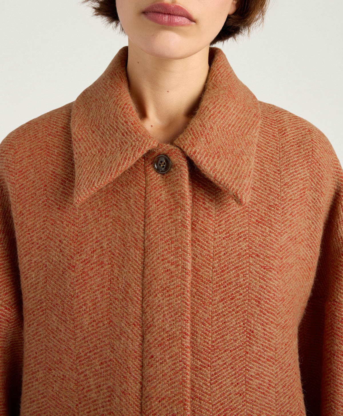 CAPPOTTO UMI IN LANA BOUCLÈ - CAMMELLO/ARANCIO - Momonì