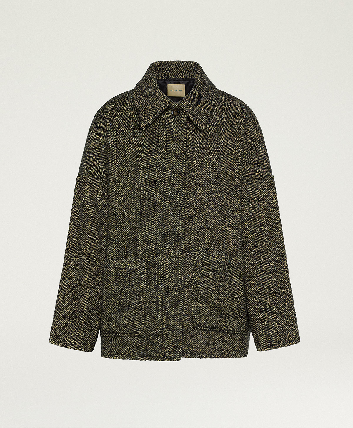 UMI COAT IN BOUCLE WOOL - CREAM/BLACK - Momonì