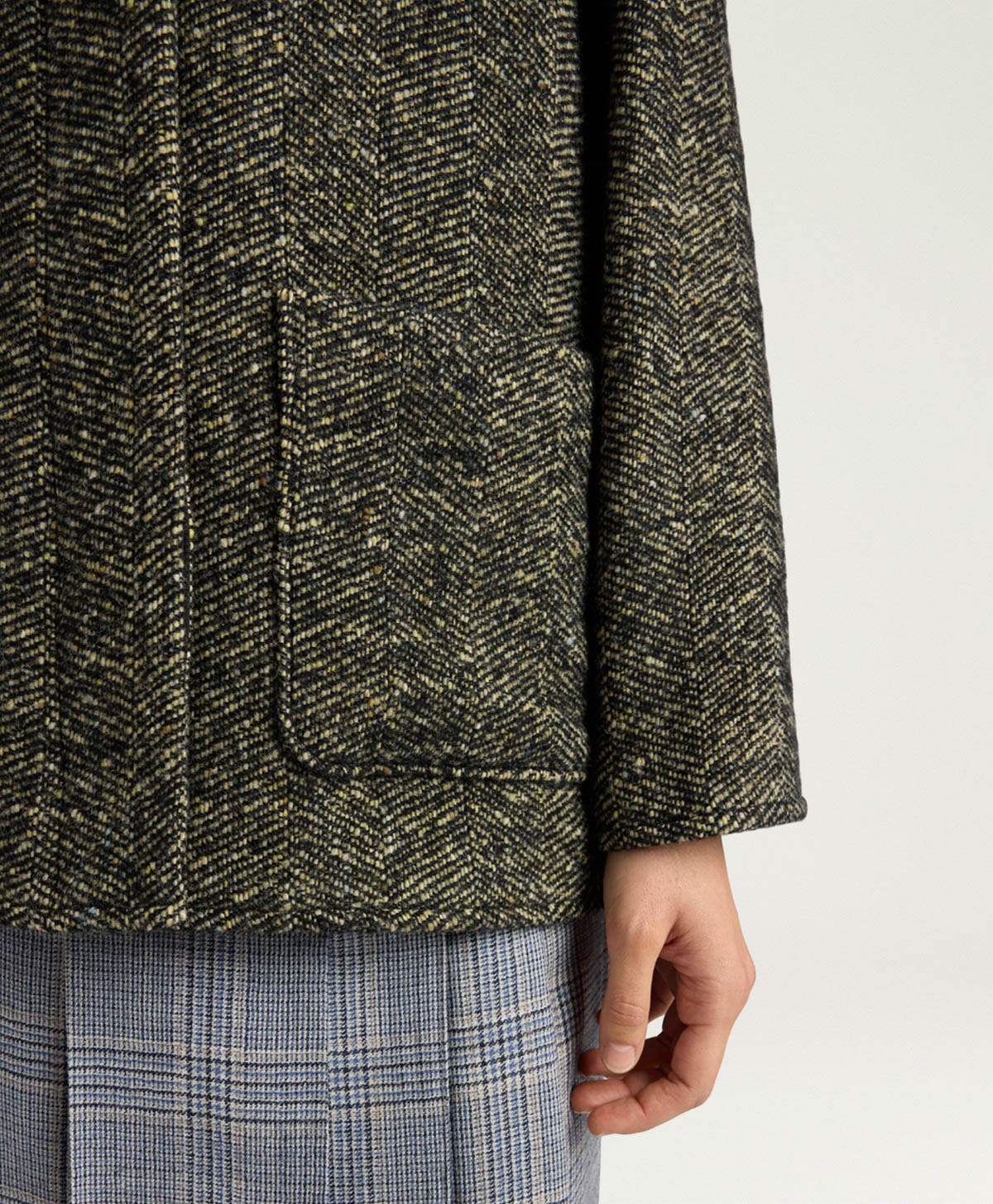 CAPPOTTO UMI IN LANA BOUCLÈ - PANNA/NERO - Momonì