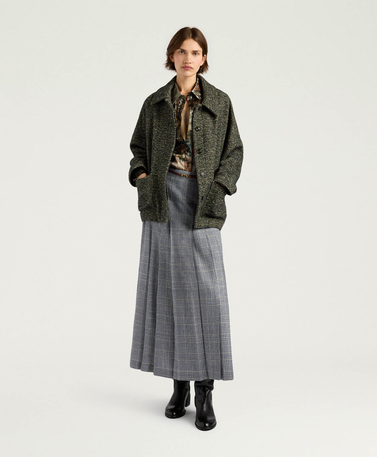 CAPPOTTO UMI IN LANA BOUCLÈ - PANNA/NERO - Momonì