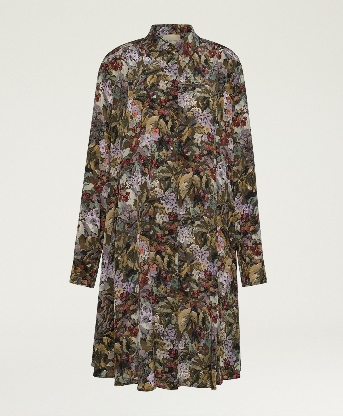 ROBE HAMPTON EN CRÊPE DE CHINE IMPRIMÉ - MULTICOLORE KAKI - Clothing - Momonì