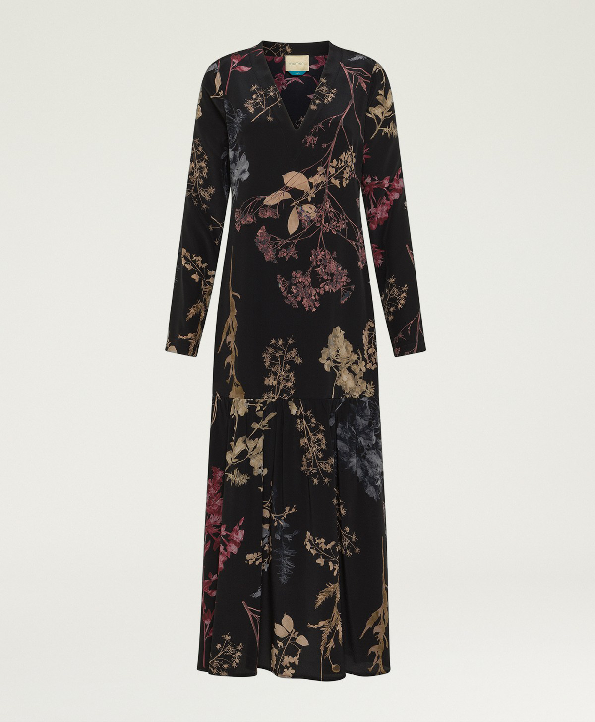 ROBE SCARLETT EN CRÊPE DE CHINE IMPRIMÉ - MULTICOLORE NOIR - Clothing - Momonì