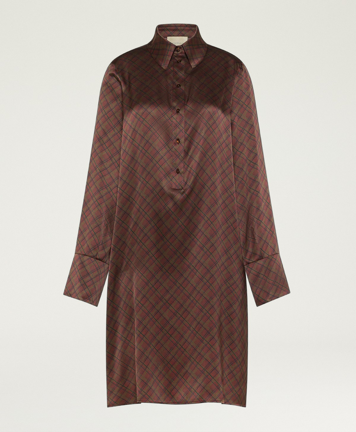 ROBE ASTER EN SATIN STRETCH IMPRIMÉ - MULTICOLORE TABAC - Momonì