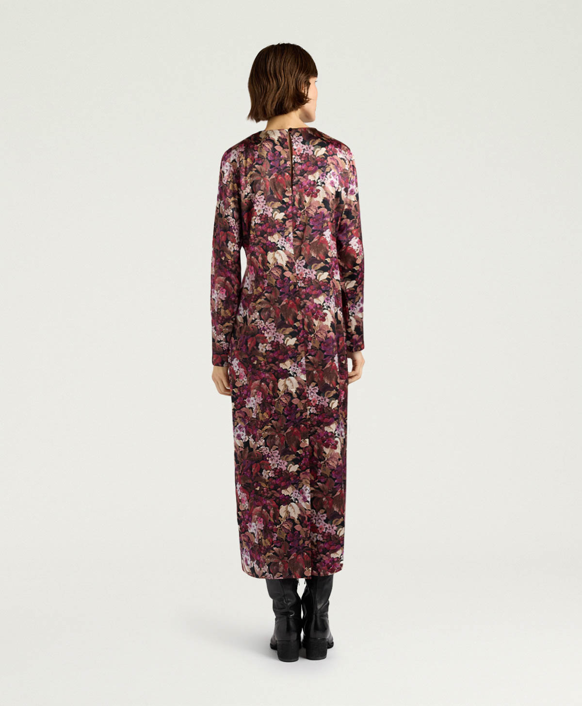 ROBE DIANA EN SATIN STRETCH IMPRIMÉ - MULTICOLORE MAGENTA - Momonì