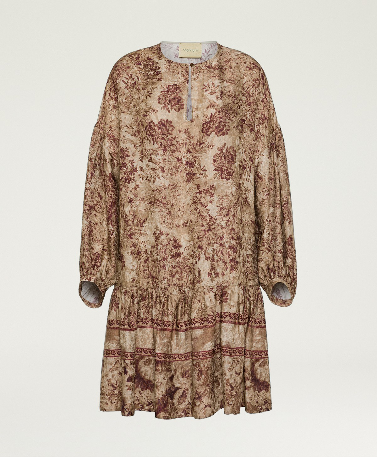 ROBE AMBER EN VISCOSE JACQUARD IMPRIMÉE - MULTICOLORE LIE-DE-VIN - Momonì