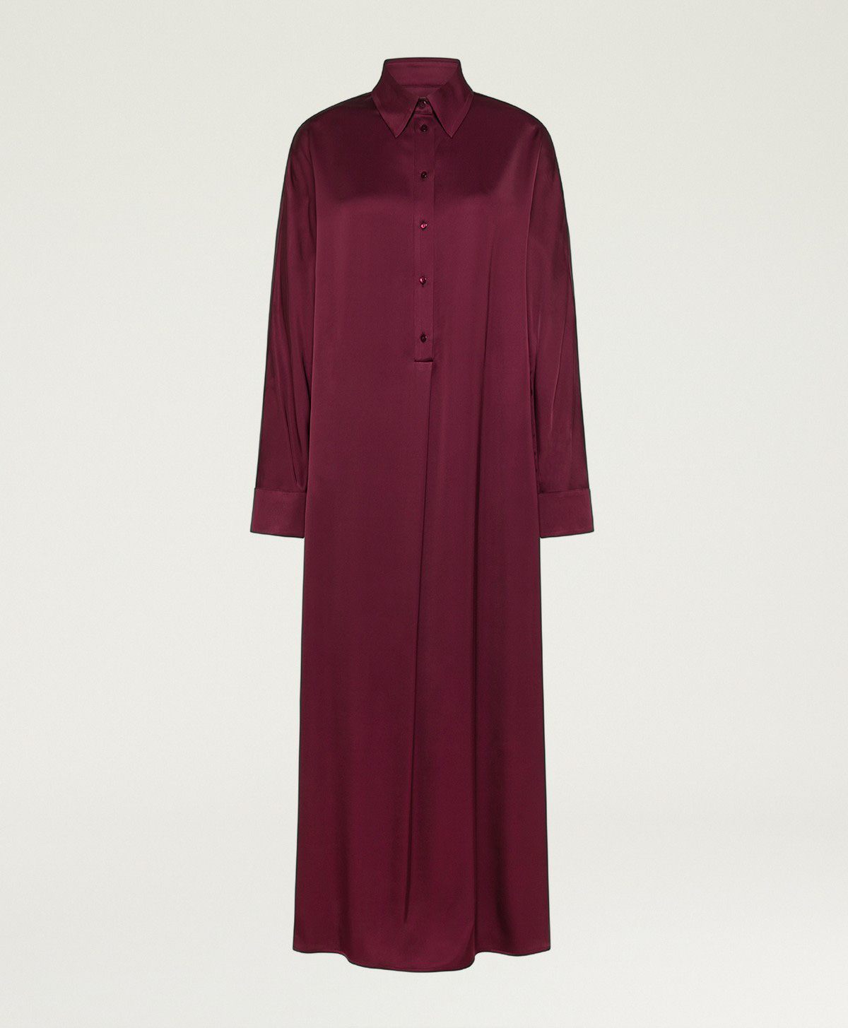 ROBE BIRMINGHAM EN SATIN DE VISCOSE STRETCH - WINE RED - Clothing - Momonì