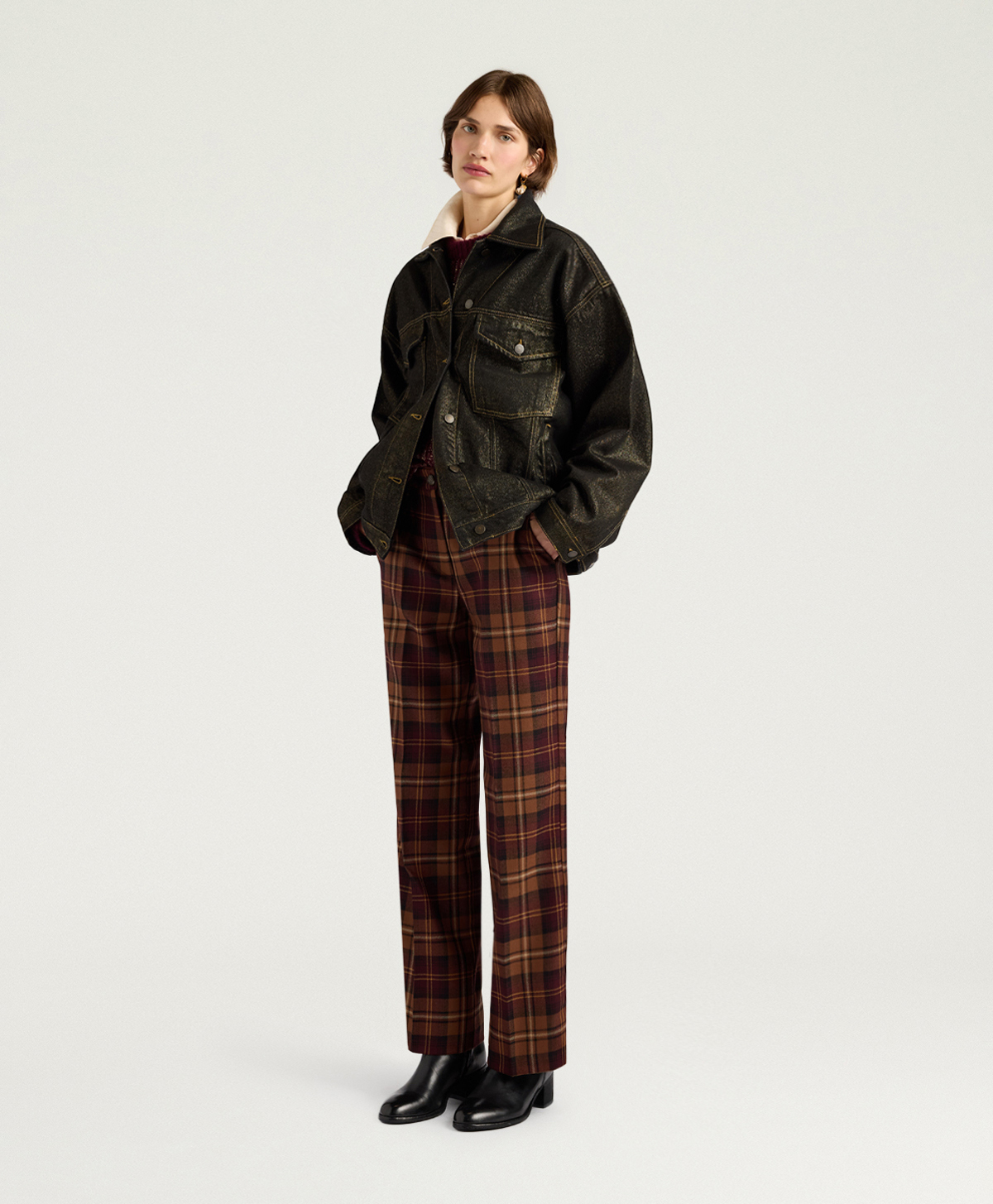 YORKSHIRE JACKET IN 12 OZ LAMINATED DENIM - GOLD - Momonì