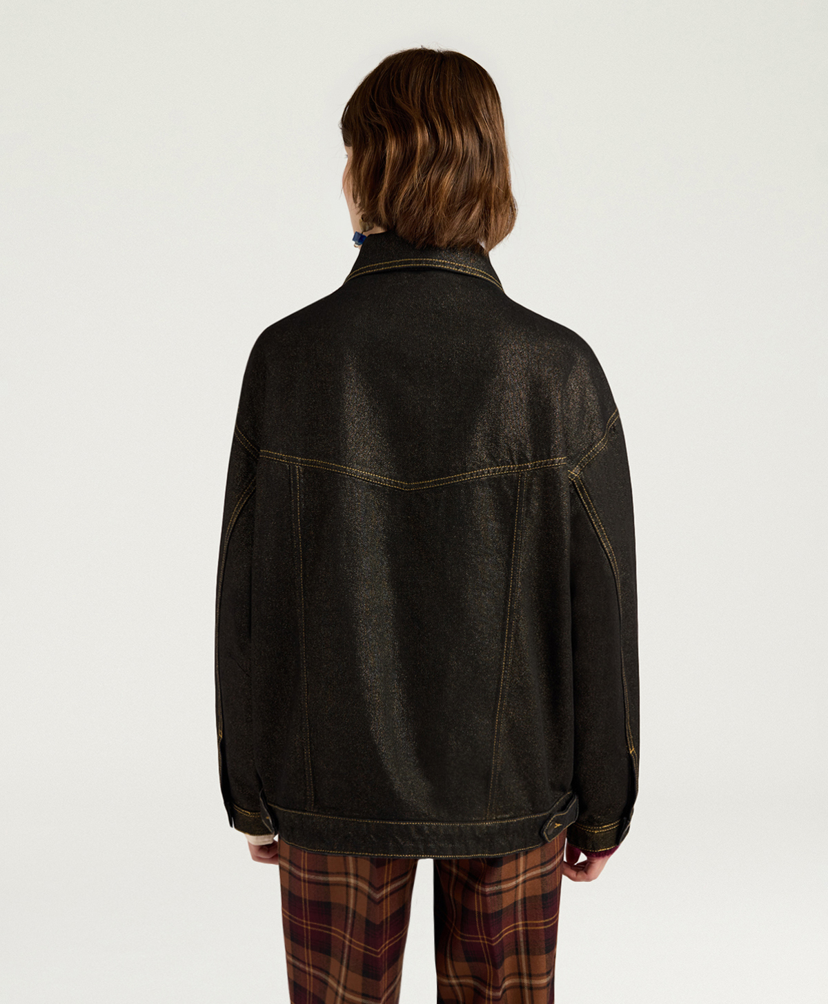 YORKSHIRE JACKET IN 12 OZ LAMINATED DENIM - GOLD - Momonì