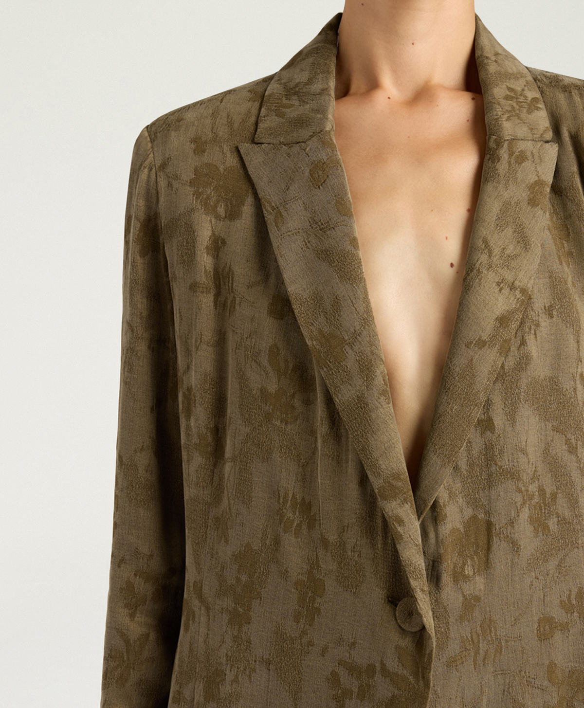 MAYFAIR JACKET IN JACQUARD CUPRO - MILITARY GREEN - Momonì