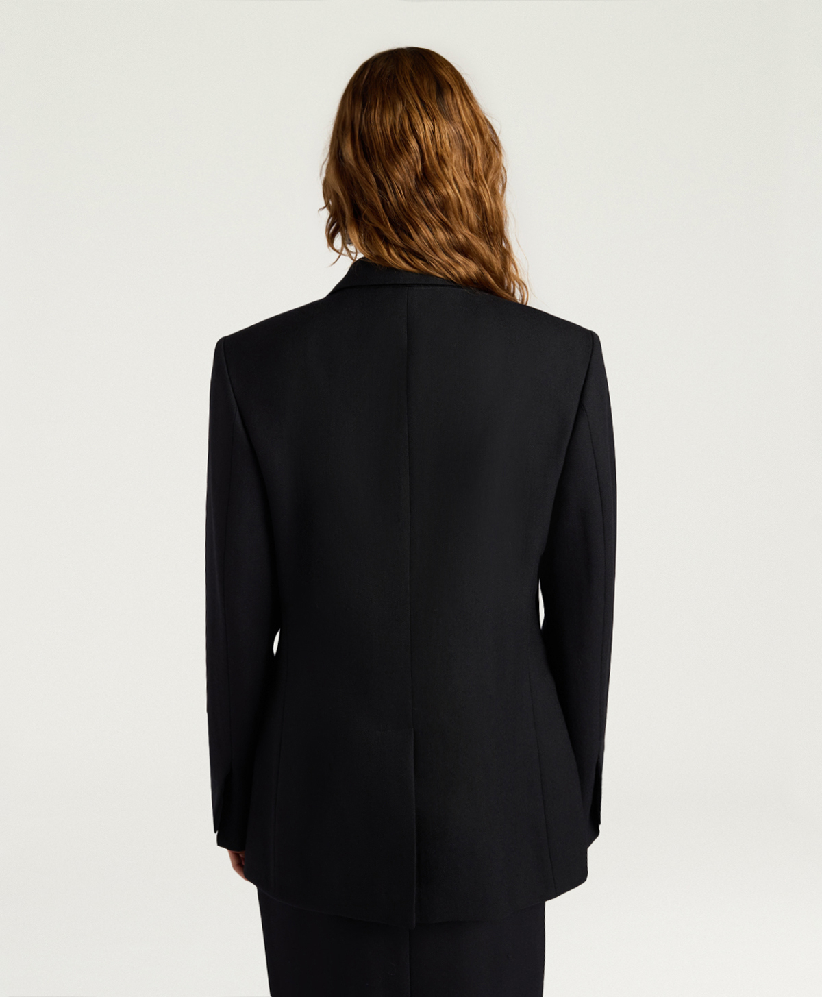 LOVELACE JACKET IN SOLID COLOUR CHEVRON WOOL - BLACK - Momonì