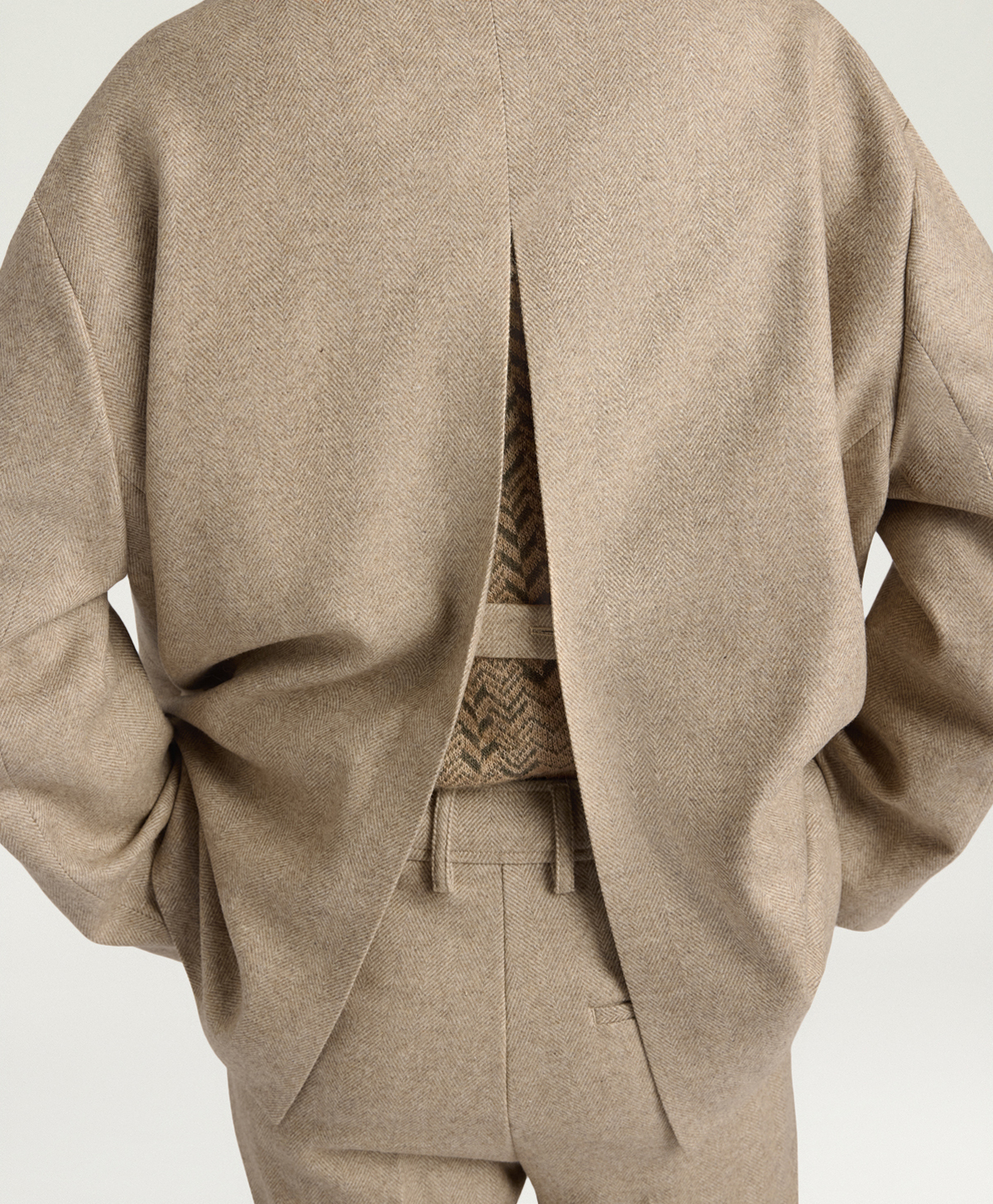 VESTE CANDY EN CHEVRON DE LAINE - BEIGE - Momonì