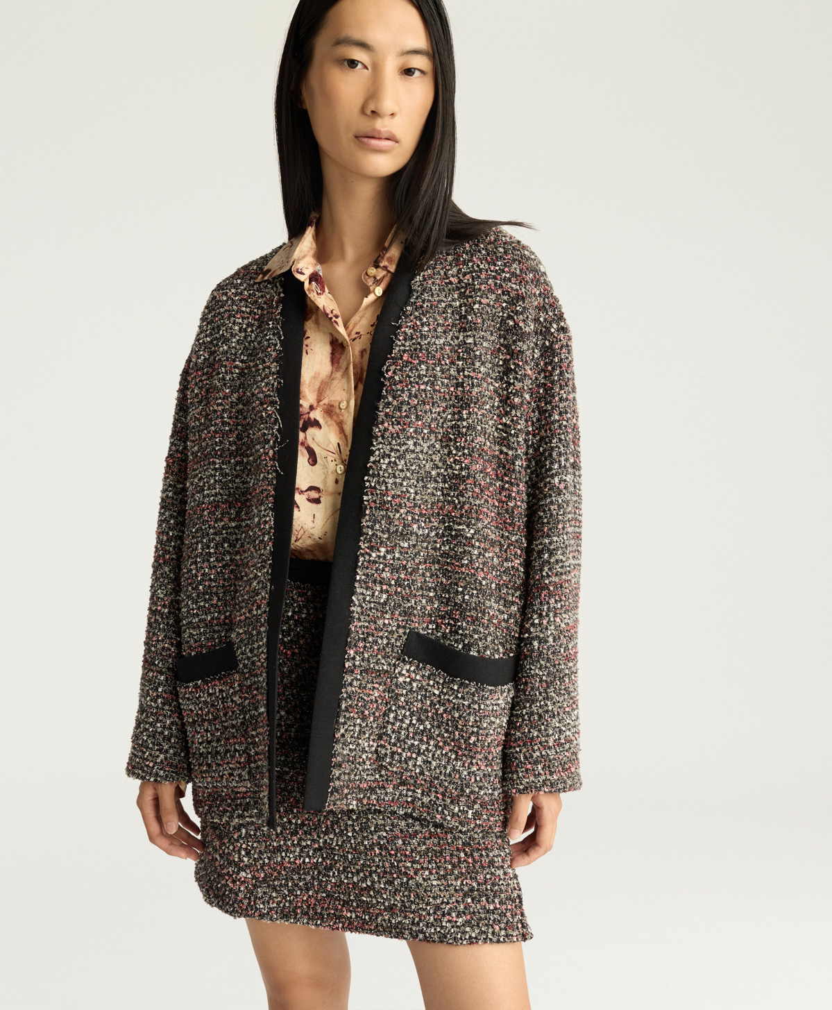 VESTE DONUT EN TWEED - MULTICOLORE NOIR - Momonì