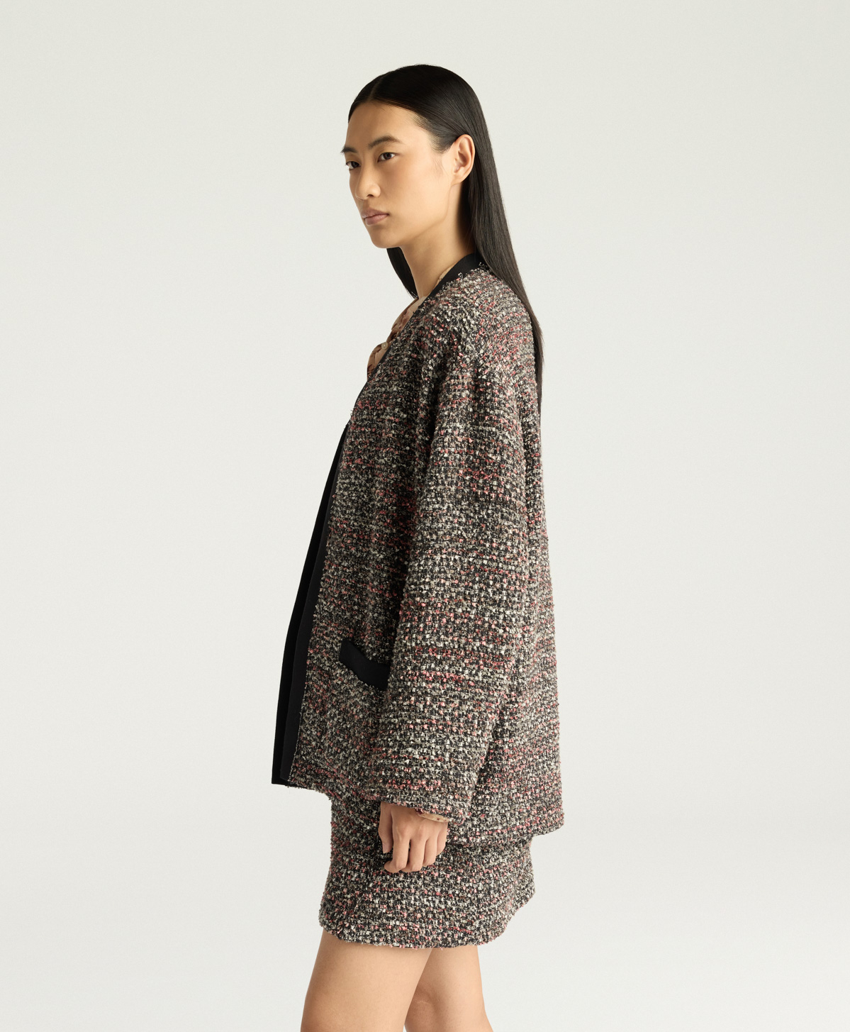 VESTE DONUT EN TWEED - MULTICOLORE NOIR - Momonì